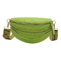 Women's PU Solid Color Streetwear Sewing Thread Square Oval Zipper Fanny Pack main image 5