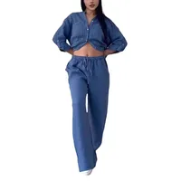 Casual Daily Women's Temperament Commuter Urban Style Solid Color Cotton Cotton And Linen Spandex Leisure Suit Pants Sets main image 5
