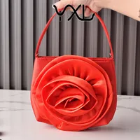 Silver Black Red Satin Flower Square main image 2
