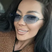 Casual Style Basic Lady Solid Color Pc Special-Shaped Mirror Frameless Glasses main image 1
