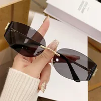 Casual Style Basic Lady Solid Color Pc Special-Shaped Mirror Frameless Glasses sku image 1