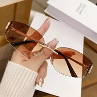 Casual Style Basic Lady Solid Color Pc Special-Shaped Mirror Frameless Glasses sku image 3
