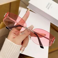 Casual Style Basic Lady Solid Color Pc Special-Shaped Mirror Frameless Glasses sku image 7