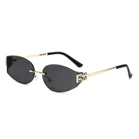 Casual Style Basic Lady Solid Color Pc Special-Shaped Mirror Frameless Glasses main image 4