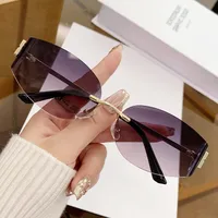 Casual Style Basic Lady Solid Color Pc Special-Shaped Mirror Frameless Glasses sku image 4