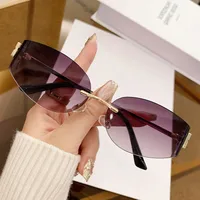 Casual Style Basic Lady Solid Color Pc Special-Shaped Mirror Frameless Glasses sku image 8