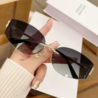 Casual Style Basic Lady Solid Color Pc Special-Shaped Mirror Frameless Glasses sku image 2