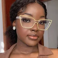 Personality Punk Streetwear Geometric Pc Butterfly Frame Quadrilateral Full Rim Frame Glasses main image 1