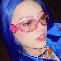 Personality Punk Street Heart Shape Ac Special-Shaped Mirror Full Frame Glasses main image 2