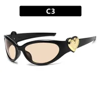 Personality Punk Street Heart Shape Ac Special-Shaped Mirror Full Frame Glasses sku image 3