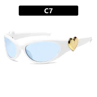 Personality Punk Street Heart Shape Ac Special-Shaped Mirror Full Frame Glasses sku image 7