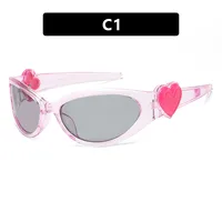 Personality Punk Street Heart Shape Ac Special-Shaped Mirror Full Frame Glasses sku image 1