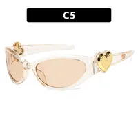 Personality Punk Street Heart Shape Ac Special-Shaped Mirror Full Frame Glasses sku image 5