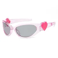 Personality Punk Street Heart Shape Ac Special-Shaped Mirror Full Frame Glasses main image 5