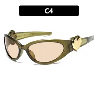 Personality Punk Street Heart Shape Ac Special-Shaped Mirror Full Frame Glasses sku image 4