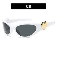 Personality Punk Street Heart Shape Ac Special-Shaped Mirror Full Frame Glasses sku image 8
