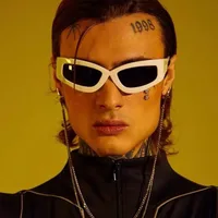 Personality Punk Street Solid Color Ac Special-Shaped Mirror Full Frame Glasses main image 3