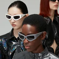 Personality Punk Street Solid Color Ac Special-Shaped Mirror Full Frame Glasses main image 4