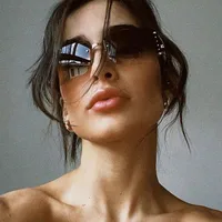 Casual Style Basic Solid Color Ac Square Half Frame Glasses main image 2