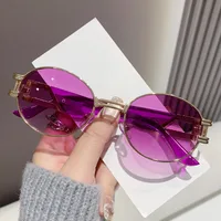 Elegant Basic Solid Color Ac Oval Frame Full Frame Glasses main image 5