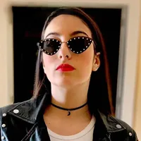 Punk Classic Style Gradient Color Ac Gradient Tinted Lenses Cat Eye Full Frame Glasses main image 4