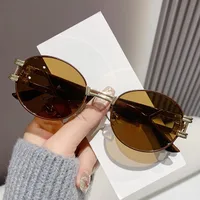 Elegant Basic Solid Color Ac Oval Frame Full Frame Glasses sku image 5