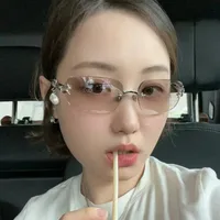 Elegant Basic Solid Color Pc Square Frameless Glasses main image 2