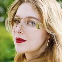 Basic Vacation Solid Color Pc Square Half Frame Glasses main image 4