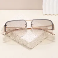 Basic Vacation Solid Color Pc Square Half Frame Glasses main image 5