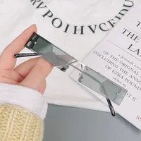 Basic Modern Style Simple Style Square Ac Tinted Lenses Square Frameless Glasses sku image 2