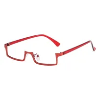 Sweet Transparent Resin Square Half Frame Glasses sku image 2