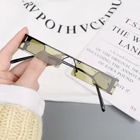 Basic Modern Style Simple Style Square Ac Tinted Lenses Square Frameless Glasses sku image 5