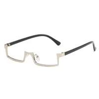 Sweet Transparent Resin Square Half Frame Glasses sku image 5