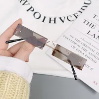 Basic Modern Style Simple Style Square Ac Tinted Lenses Square Frameless Glasses sku image 6