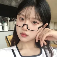 Sweet Transparent Resin Square Half Frame Glasses main image 5