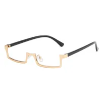 Sweet Transparent Resin Square Half Frame Glasses sku image 4