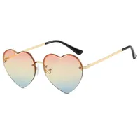 Personality Hip-Hop Street Heart Shape Pc Heart Shape Frameless Glasses main image 1