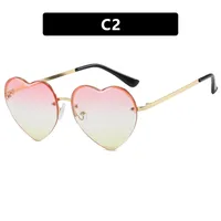 Personality Hip-Hop Street Heart Shape Pc Heart Shape Frameless Glasses sku image 2