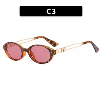 Personality Exaggerated Street Leopard Ac Oval Frame Full Frame Glasses sku image 3