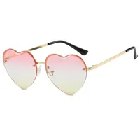 Personality Hip-Hop Street Heart Shape Pc Heart Shape Frameless Glasses main image 2
