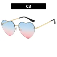 Personality Hip-Hop Street Heart Shape Pc Heart Shape Frameless Glasses sku image 3