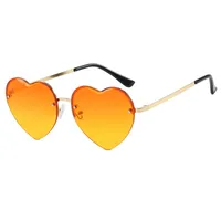 Personality Hip-Hop Street Heart Shape Pc Heart Shape Frameless Glasses main image 3
