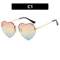Personality Hip-Hop Street Heart Shape Pc Heart Shape Frameless Glasses sku image 1