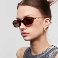 Personality Exaggerated Street Leopard Ac Oval Frame Full Frame Glasses main image 5