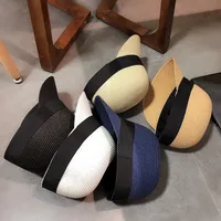 Unisex Basic Classic Style Solid Color Curved Eaves Straw Hat main image 2