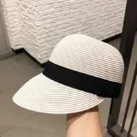 Unisex Basic Classic Style Solid Color Curved Eaves Straw Hat sku image 1