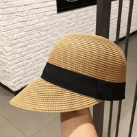 Unisex Basic Classic Style Solid Color Curved Eaves Straw Hat sku image 4