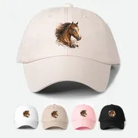 Unisex Casual Simple Style Streetwear Horse Embroidery Curved Eaves Baseball Cap main image 1