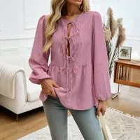 Women's Blouse Long Sleeve Blouses Casual Simple Style Stripe main image 2