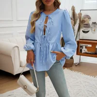 Women's Blouse Long Sleeve Blouses Casual Simple Style Stripe main image 3